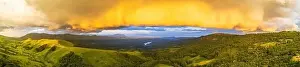 Zimbabwe Prints: A dramatic sunset can be seen in Zimbabwe's Bvumba mountains from a drone