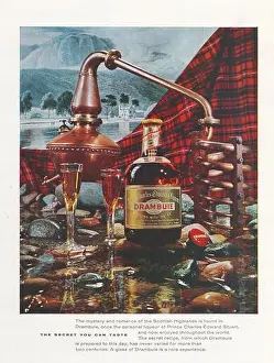 Coffee Cup Prints: Drambuie Prince Charles Edward's Liqueur vintage magazine advertisement paper advert 1960s 1970s alcohol advert