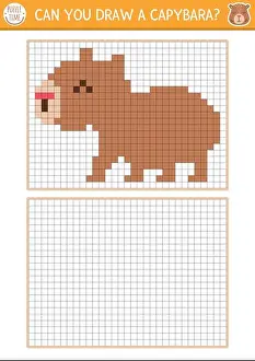 Tracing Prints: Draw the capybara by pixel grid