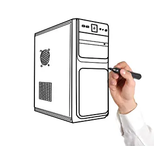 Pen Drawing Prints: drawing computer system unit
