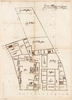 Seventeenth Prints: A drawing records the plan of the Jesuit college at Bologna in Italy