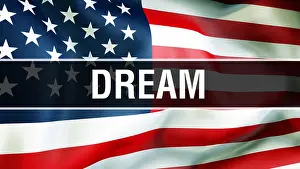 United States Image Prints: dream on a USA flag background