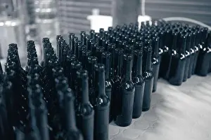 Aluminum Prints: Drink factory production line beer beverage product at conveyor belt