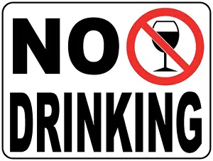 Goblet Prints: No drinking wine, alcohol sign