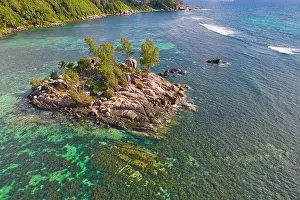 Seychelles Prints: Drone arial shot of Anse royale