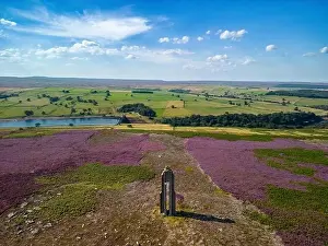 Summer Day Prints: A drone captures the breathtaking view of the sighting tower on Kirkby Malzeard Moor