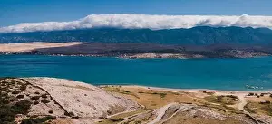 Riva Prints: Drone flight over the beautiful island of Pag in Croatia, simuni, novalja, zrece beach