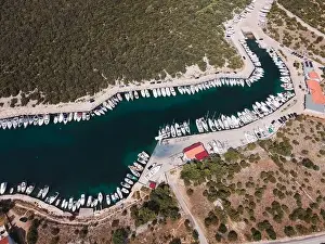 Riva Prints: Drone flight over the beautiful island of Pag in Croatia, simuni, novalja, zrece beach