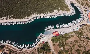 Drone flight over the beautiful island of Pag in Croatia, simuni, novalja, zrece beach