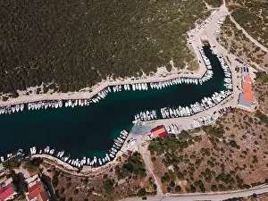 Riva Prints: Drone flight over the beautiful island of Pag in Croatia, simuni, novalja, zrece beach