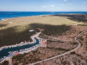 Riva Prints: Drone flight over the beautiful island of Pag in Croatia, simuni, novalja, zrece beach