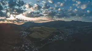 Cleared Prints: drone image. aerial view of rural mountain area in Slovakia