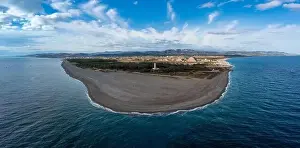 Punta Prints: Drone landscape view of Punta Alice beach and lighthouse in Calabria