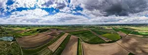 Anrural Prints: Drone Panorama Over Agriculture Landscape at Spring in Poland