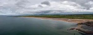 drone panorama landscape of Doughmore Bay and Beach in County Clare in western Ireland