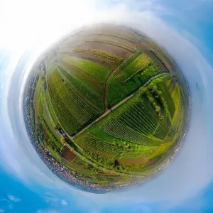 Slow Life Prints: A drone panoramic view of the stunning expanse of the Vosges foothills