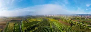 Slow Life Prints: A drone panoramic view of the stunning expanse of the Vosges foothills