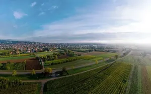 Slow Life Prints: A drone panoramic view of the stunning expanse of the Vosges foothills