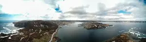 Drone photos showing the landscape of St Anthonys Newfoundland