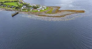 Drone shoot over popular campsite in Ardmair in the North West Coast of Scotland - NC500 Route