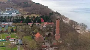 Coastal View Prints: A drone shot displays Gąski beach