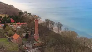 Coastal View Prints: A drone shot displays Gąski beach