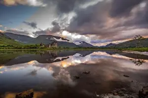 Drone shot of Kilchurn Castle, Scotland