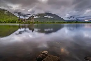 Drone shot of Kilchurn Castle, Scotland