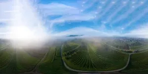 360degree Prints: A drone spherical 360-degree panoramic view of the stunning expanse of the Vosges foothills