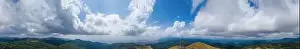 Drone top view Buzludzha - abandoned communist building in the Balkan mountains, Bulgaria. UFO dish look a like