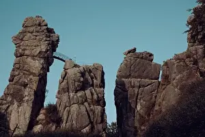 Outstanding Prints: drone view of the Externsteine ​​a sandstone rock formation in the Teutoburg Forest