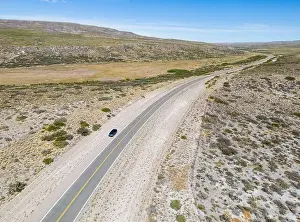 Drone view of the famous Ruta40 through the Argentinian Pampa in the Province Neuquén - Traveling South America