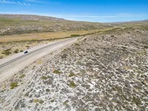 Drone view of the famous Ruta40 through the Argentinian Pampa in the Province Neuquén - Traveling South America