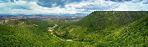 Drone top view Hankrumovski Rock-monastery (Shumen plateau, Bulgaria)