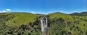 Mpumalanga Prints: Drone view at Lisbon waterfall near Graskop on South Africa