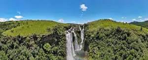 Drone view at Lisbon waterfall near Graskop on South Africa