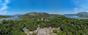 Drone view at the roman archaeological site of Butrinto on Albania