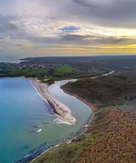 Sinemorets Prints: Drone top view Strandzha Nature Park, Mouth of Veleka River