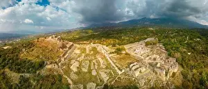 Fethiye Prints: Drone view over Tlos ruins and tombs