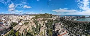 Holiday House Prints: Drone view at the town center of Malaga on Spain