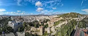 Holiday House Prints: Drone view at the town center of Malaga on Spain