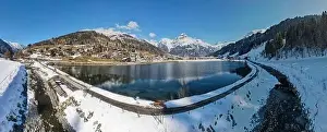 Panorama Peak Prints: Drone view at the village of Engelberg on the Swiss alps