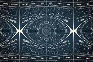 Confusion Prints: Droste effect background. Abstract design for concepts related to astrology