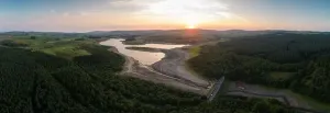 Parched Prints: Drought conditions are shown through drone shots of Stocks Reservoir Hodder valley in the Forest of Bowland