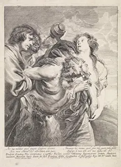 Wreath Prints: Drunk Silenus Supported by Baccians