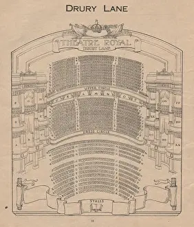 1936 Prints: DRURY LANE THEATRE. Vintage seating plan. London West End. Theatre Royal 1936