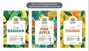 Pineapple Prints: Dry fruit label design