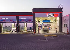 Dubai, UAE - 10.14.2022 - Car wash facility in one of the service stations