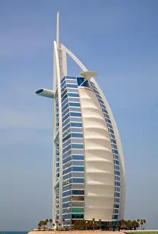 Wealth Prints: DUBAI, UAE - APRIL 27: The grand sail shaped Burj al Arab Hotel taken April 27