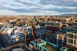 Ireland Prints: Dublin, Ireland : Aerial view of Dublin city Stoneybatter and Smithfield district area